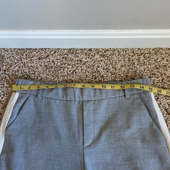 Zara Gray White Side Stripe Cropped Trouser Pant - Picture 10 of 12